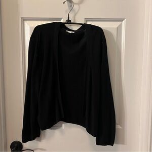 J.Jill Black Open Front Cardigan